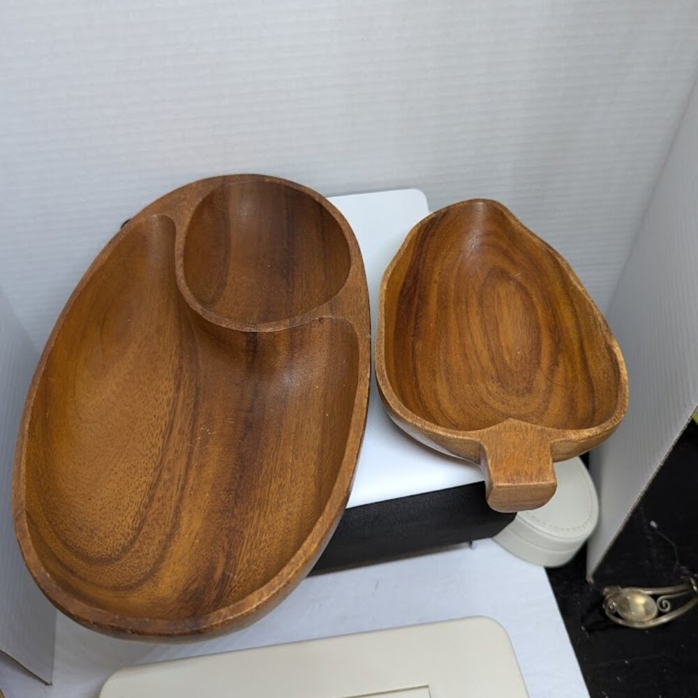 Vintage Monkey Pod Wood bowls made for Hudson Bay  Made in Phillippines